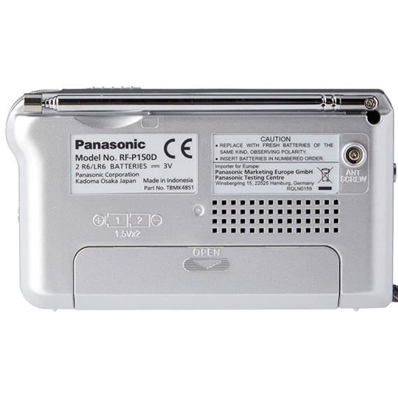 Panasonic RF-P150D Radio Portátil AM/FM Pilas Plata