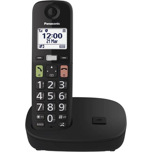Panasonic KX-TGU110EXB Teléfono Inalámbrico con Teclas Grandes Negro