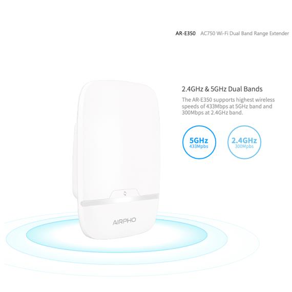AIRPHO AR-E350 REPETIDOR WIFI AC750 5GHZ WPS