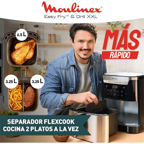 Moulinex EZ801D10 Freidora de Aire y Grill XXL 6.5L Inox