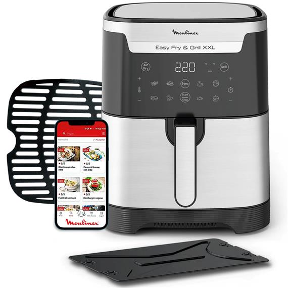 Moulinex EZ801D10 Freidora de Aire y Grill XXL 6.5L Inox