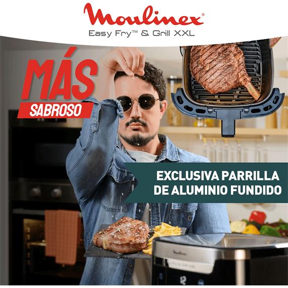 Moulinex EZ801D10 Freidora de Aire y Grill XXL 6.5L Inox