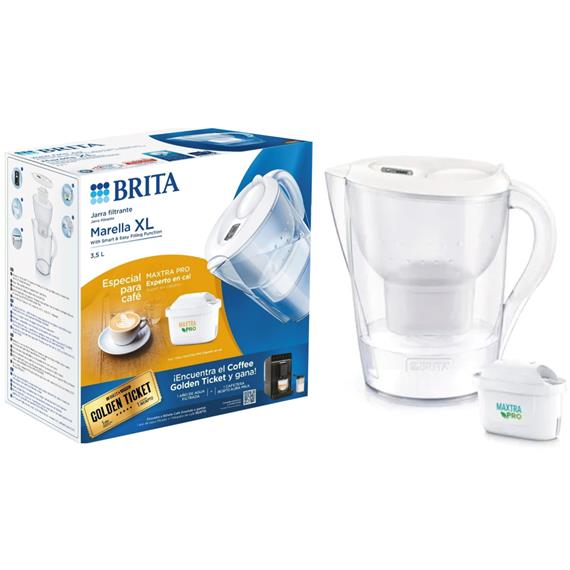 Brita Marella XL Jarra Filtrante 3.5L + 1 Filtro MXPro Experto en Cal
