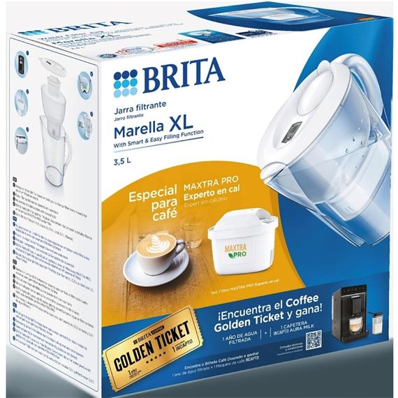 Brita Marella XL Jarra Filtrante 3.5L + 1 Filtro MXPro Experto en Cal