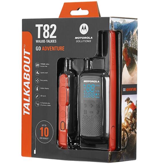 Motorola T82 Twin Walkie Pack 2 Negro Rojo