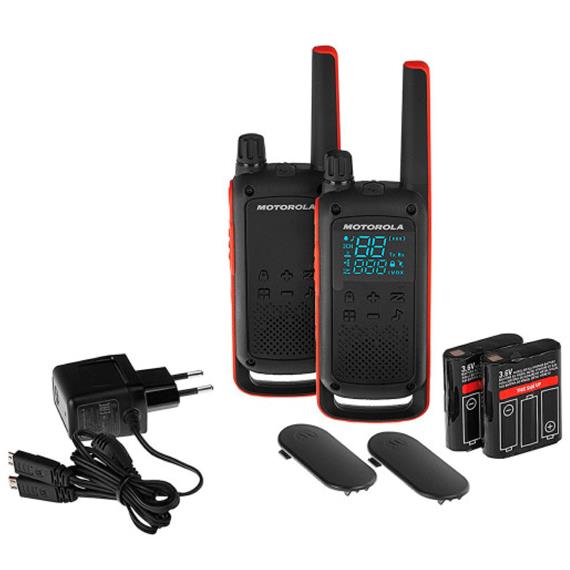 Motorola T82 Twin Walkie Pack 2 Negro Rojo