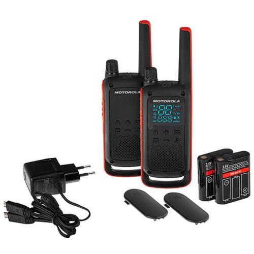 Motorola T82 Twin Walkie Pack 2 Negro Rojo
