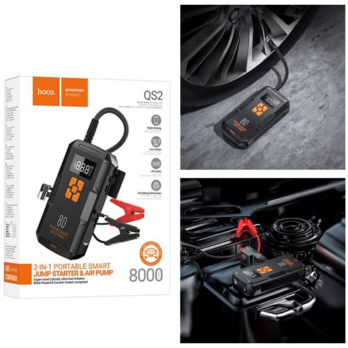 Hoco QS2 Land PowerBank 8.000 mAh con Arrancador e Inflador