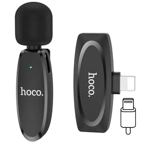 Hoco L15 Micrófono Inalámbrico Crystal Lavalier Lightning Black