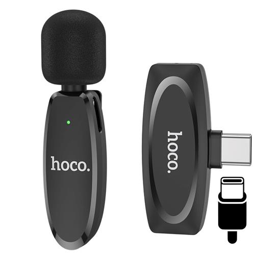 Hoco L15 Micrófono Inalámbrico Crystal Lavalier (USB-C) Black