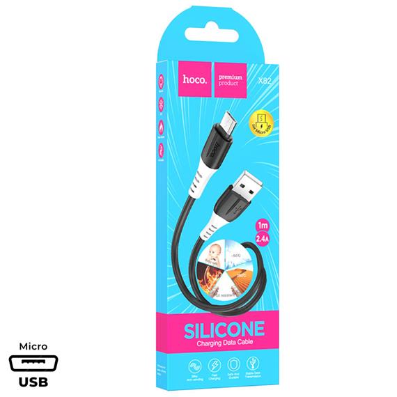 Hoco X82 Cable Micro Silicona Black