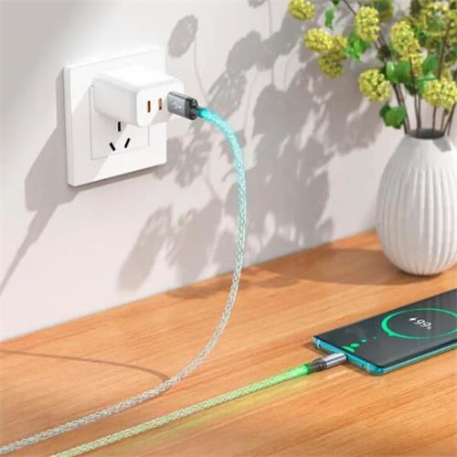 Cable USB-A a USB-C 1 metro 20W Hoco U112 Colores Luminoso