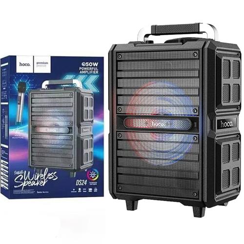 Hoco DS24 Altavoz Bluetooth Trolley con Luces LED y 2 Micros Inalámbricos