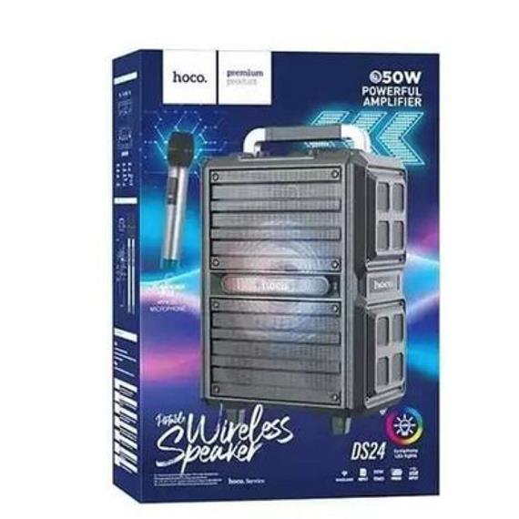 Hoco DS24 Altavoz Bluetooth Trolley con Luces LED y 2 Micros Inalámbricos