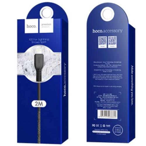 Cable USB a Lightning 2 metros Hoco X20 Flash Negro
