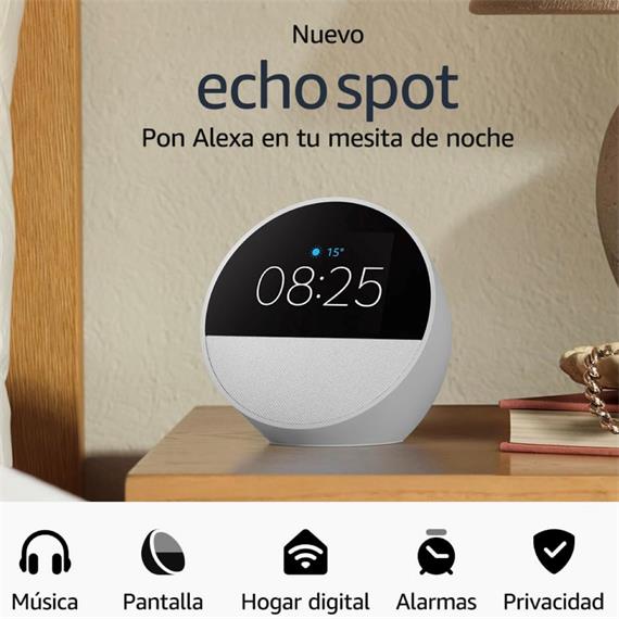 Amazon Echo Spot Altavoz Bluetooth Inteligente 2024 Blanco