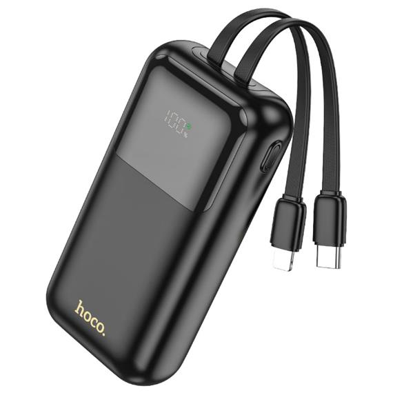 Hoco Q25 Powerbank 10.000mAh PD20W+QC3.0 con Cables de Carga Negro