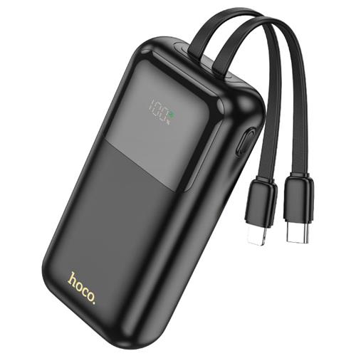 Hoco Q25 Powerbank 10.000mAh PD20W+QC3.0 con Cables de Carga Negro