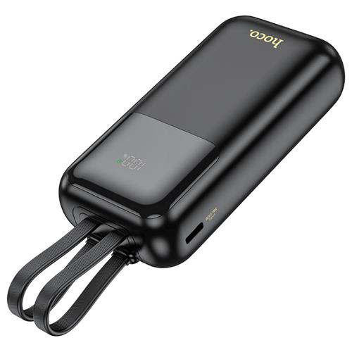 Hoco Q25 Powerbank 10.000mAh PD20W+QC3.0 con Cables de Carga Negro