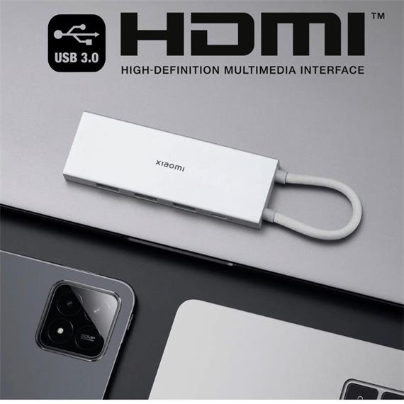 Xiaomi 5-in-1 Type-C Hub USB-C+ USB 3.0x3 + HDMI Plata (8804GL)
