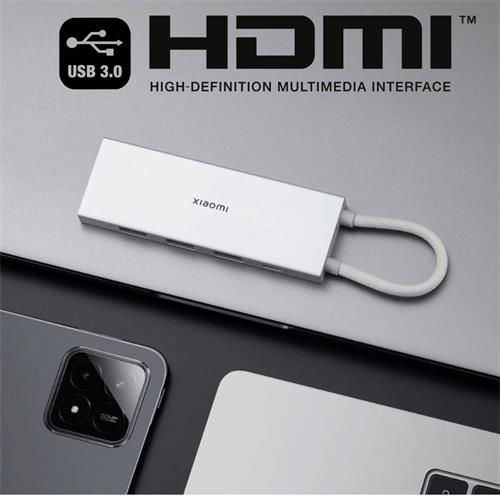 Xiaomi 5-in-1 Type-C Hub USB-C+ USB 3.0x3 + HDMI Plata (8804GL)