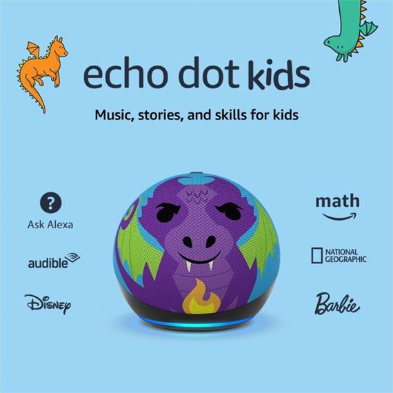 Amazon Echo Dot Kids 5ª Gen. Altavoz Bluetooth Inteligente Dragón