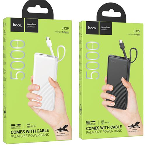 Hoco J129 Powerbank 5.000 mAh con Cable USB-C incluido Negro