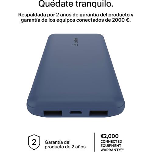 Belkin PowerBank 10.000 mAh 15W 2 x USB-A y 1x USB-C Azul (BPB011BTBL)