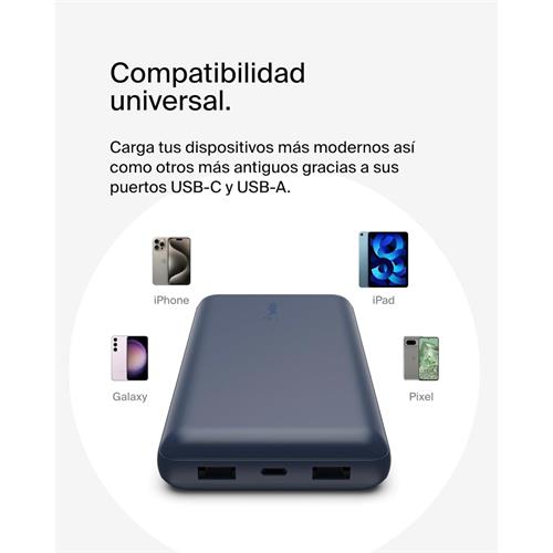 Belkin PowerBank 20.000 mAh 15W 2 x USB-A y 1x USB-C Azul (BPB012BTBL)