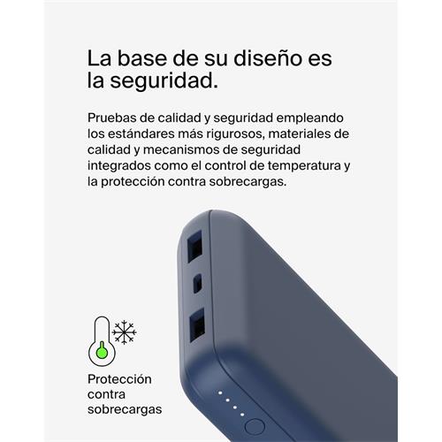Belkin PowerBank 20.000 mAh 15W 2 x USB-A y 1x USB-C Azul (BPB012BTBL)