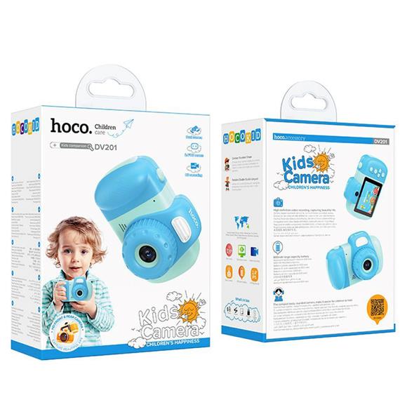 Hoco DV201 Cámara Digital Infantil con Pantalla y Doble Lente Azul