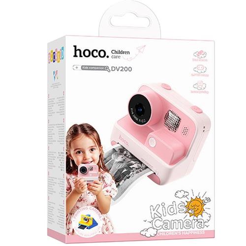 Hoco DV200 Cámara Digital Infantil con Patalla e Impresora Térmica Rosa