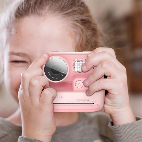 Hoco DV200 Cámara Digital Infantil con Patalla e Impresora Térmica Rosa