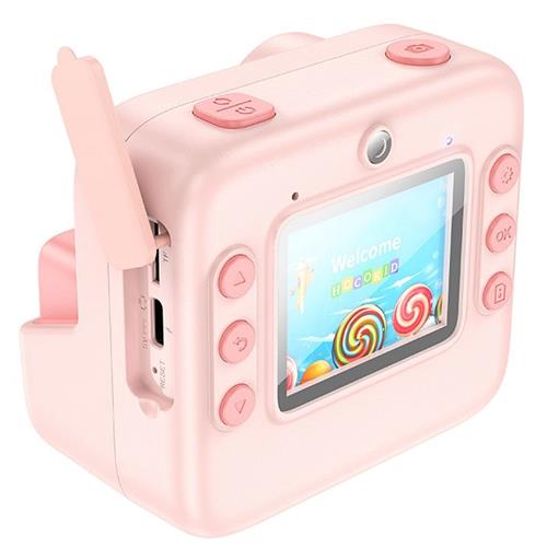 Hoco DV200 Cámara Digital Infantil con Patalla e Impresora Térmica Rosa