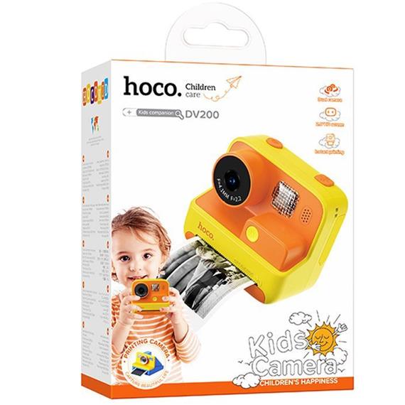 Hoco DV200 Cámara Digital Infantil con Patalla e Impresora Térmica Amarilla