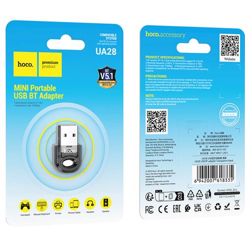 Hoco UA28 Adaptador USB a Bluetooth 5.1