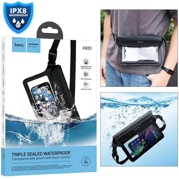 Hoco HX51 Funda Resistente al Agua IPX8 para móviles Horizontal