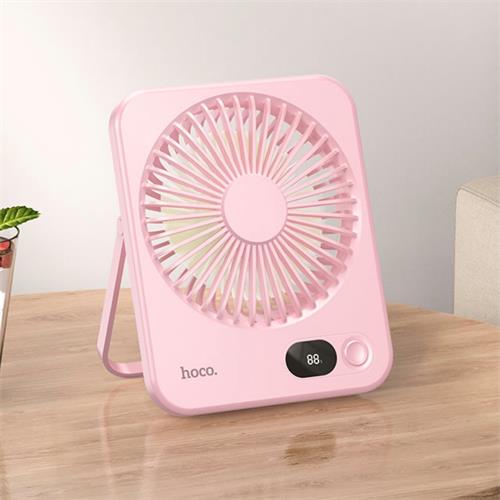 Hoco DF08 Ventilador Sobremsa Recargable Rosa