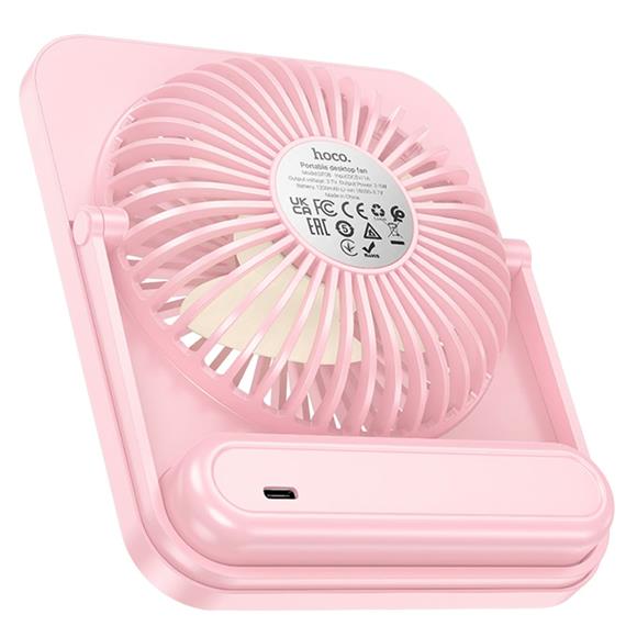 Hoco DF08 Ventilador Sobremsa Recargable Rosa