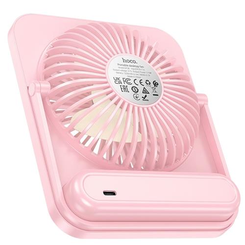 Hoco DF08 Ventilador Sobremsa Recargable Rosa