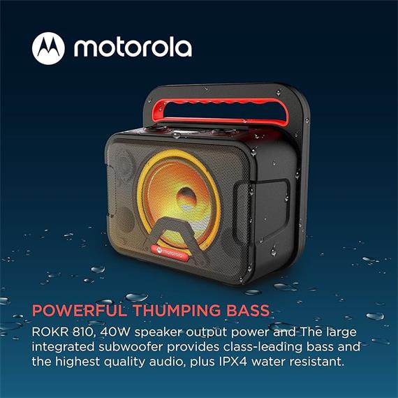 Motorola Sonic Maxx 810 Altavoz Party Bluetotoh 40W, IPX4, RECARGABLE