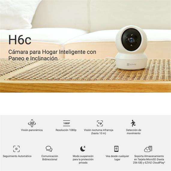 Ezviz H6C Cámara de Interior de Seguridad 2 MP Full HD 1080P 360º