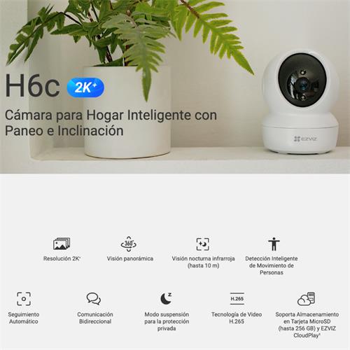 Ezviz H6C Cámara de Interior de Seguridad 4 MP 2K+ 360º