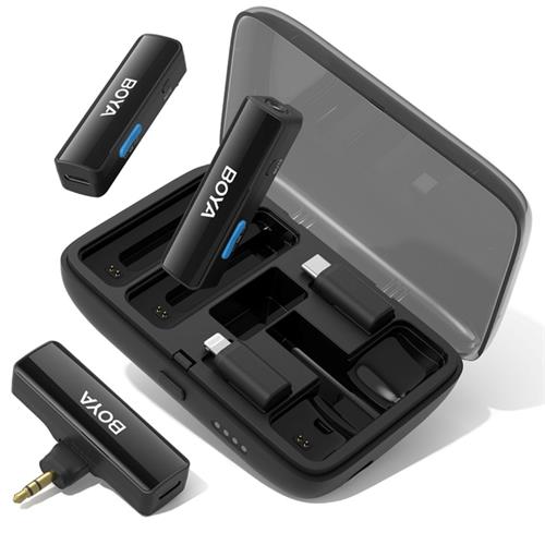 BOYA Boyalink Kit con 2 Micrófonos 2.4 GHz y Adaptador Multi Conexión