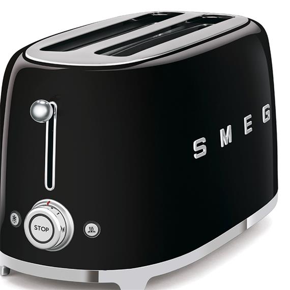 Smeg TSF02BLEU Tostadora Retro 2 Ranuras Anchas Negro