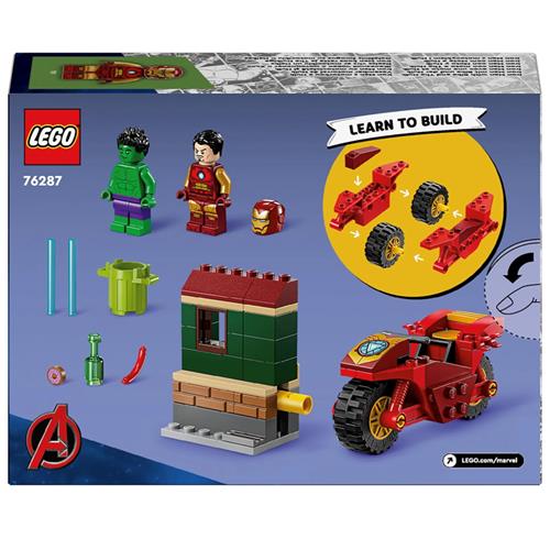 LEGO 76287 Iron Man con Moto y Hulk