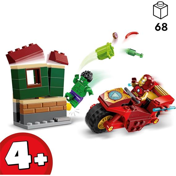 LEGO 76287 Iron Man con Moto y Hulk