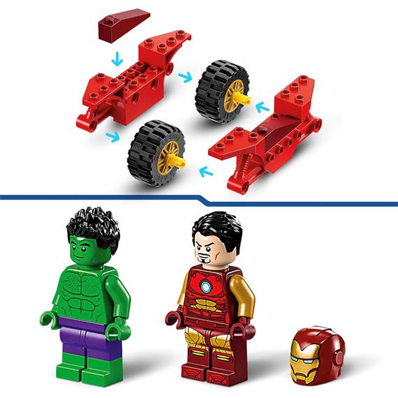 LEGO 76287 Iron Man con Moto y Hulk