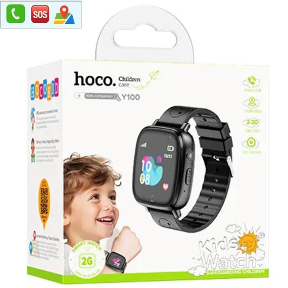 Hoco Y100 2G Children SmartWatch para Niños con llamadas Bluetooth Negro