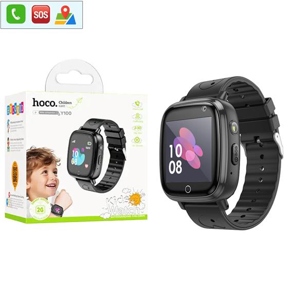 Hoco Y100 2G Children SmartWatch para Niños con llamadas Bluetooth Negro